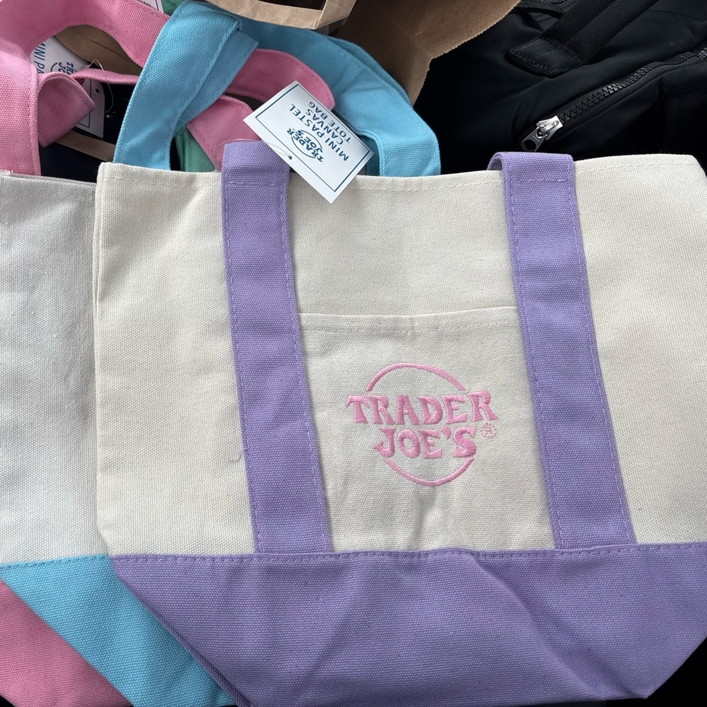 Purple and Cream Tote Bag